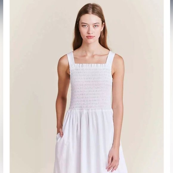 NWT Trovata Birds of Paradis Dolores midi white dress large - Picture 6 of 14